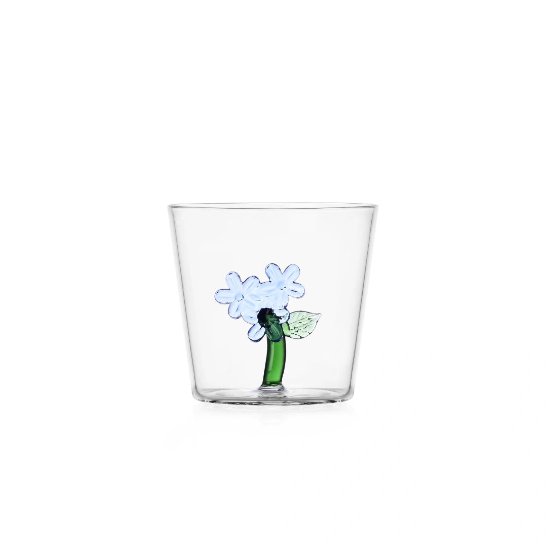 TUMBLER LIGHT BLUE FLOWER INSIDE