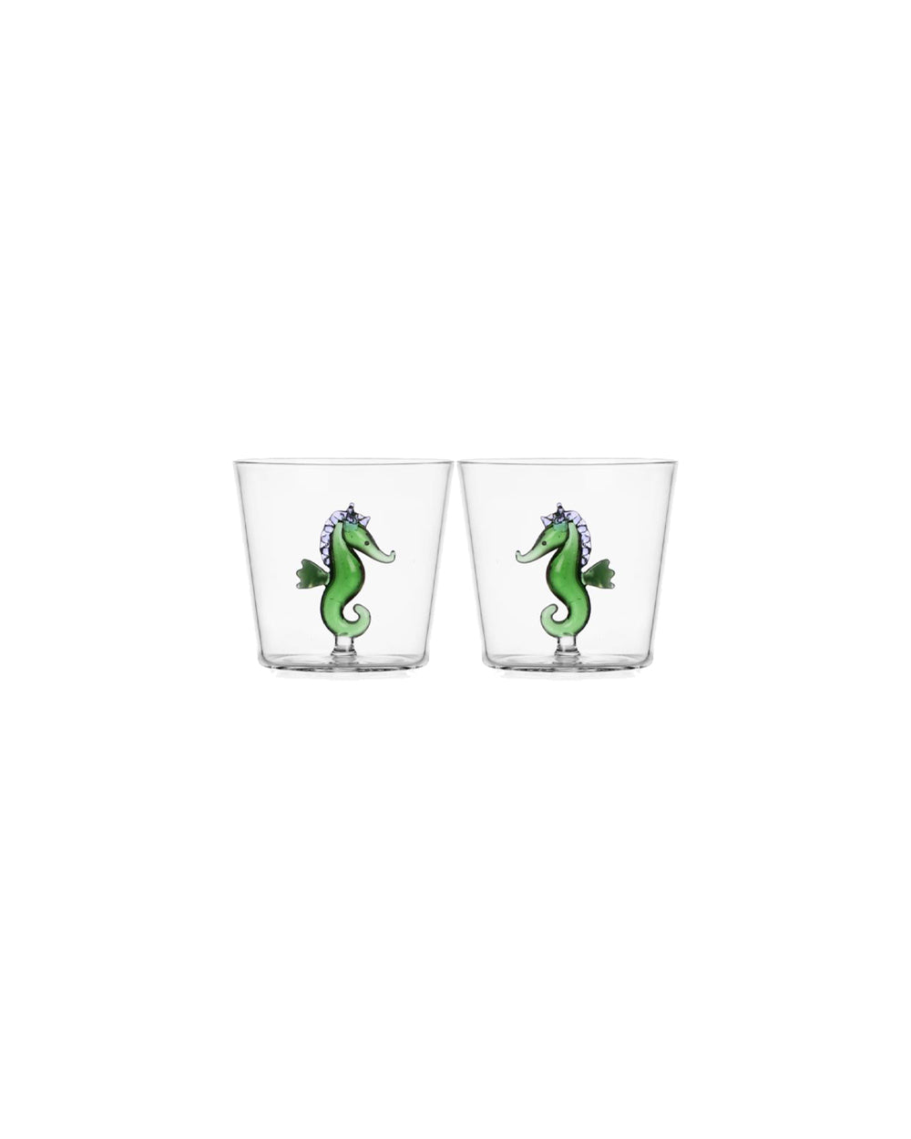2 PIECES  TUMBLER SEAHORSE GREEN