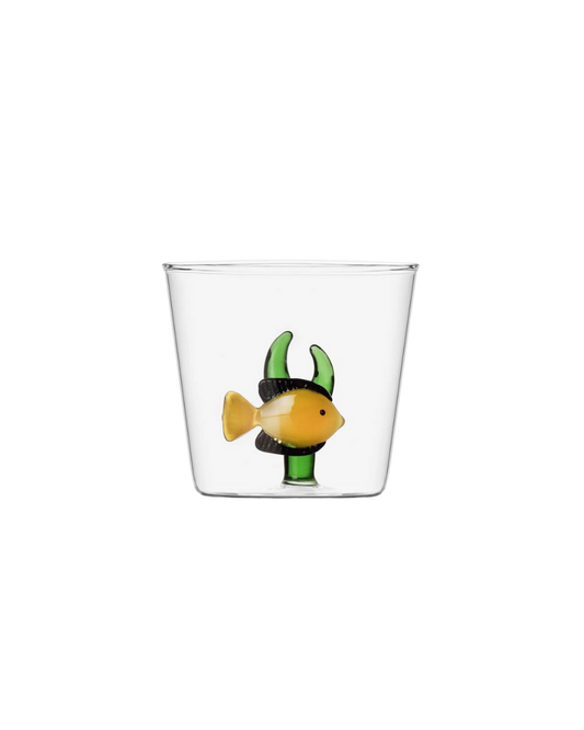 TUMBLER YELLOW FISH GREEN SEAWEED