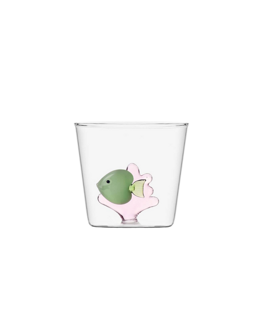 MARINE GARDEN TUMBLER GREEN FISH PINK SEAWEED